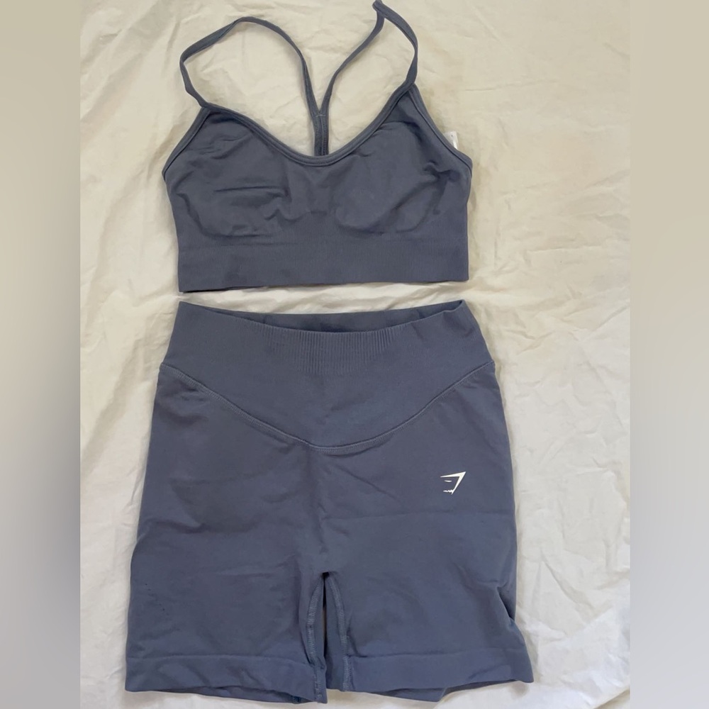 GYMSHARK SWEAT SEAMLESS “EVENING BLUE” WORKOUT SET